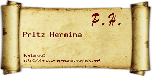 Pritz Hermina névjegykártya